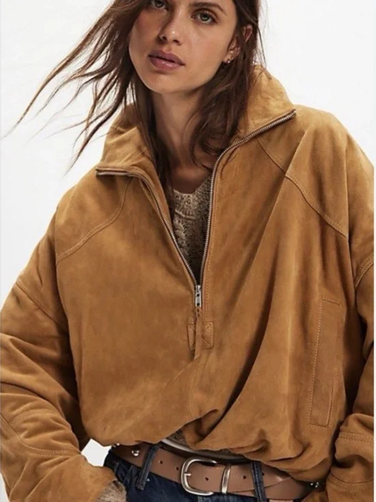 We The Free 'Sonny' Suede Pullover in Camel (NWT) - Picture 2 of 5